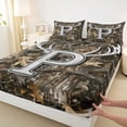 thumbnail image 3 of Castle Fairy Personalized Initial P Twin Sheet Sets 3pcs for Teens Adults,Jungle Wildlife Deer Twin Fitted Sheet Microfiber,Vintage Tree Branches Breathable Flat Sheet,Ultra Soft Home Decor, 3 of 7