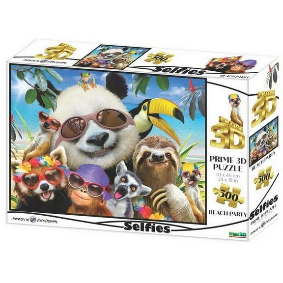Howard Robinson Wild Beach Party Selfie Super 3D 500 Piece Jigsaw Puzzle