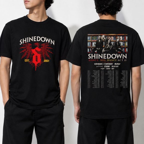 LOVETEE Shinedown Logo Shirt 2026 Dance Act II Tour T-Shirt Fan Gift Graphic Rock Tee Comfort Colors®, Black S