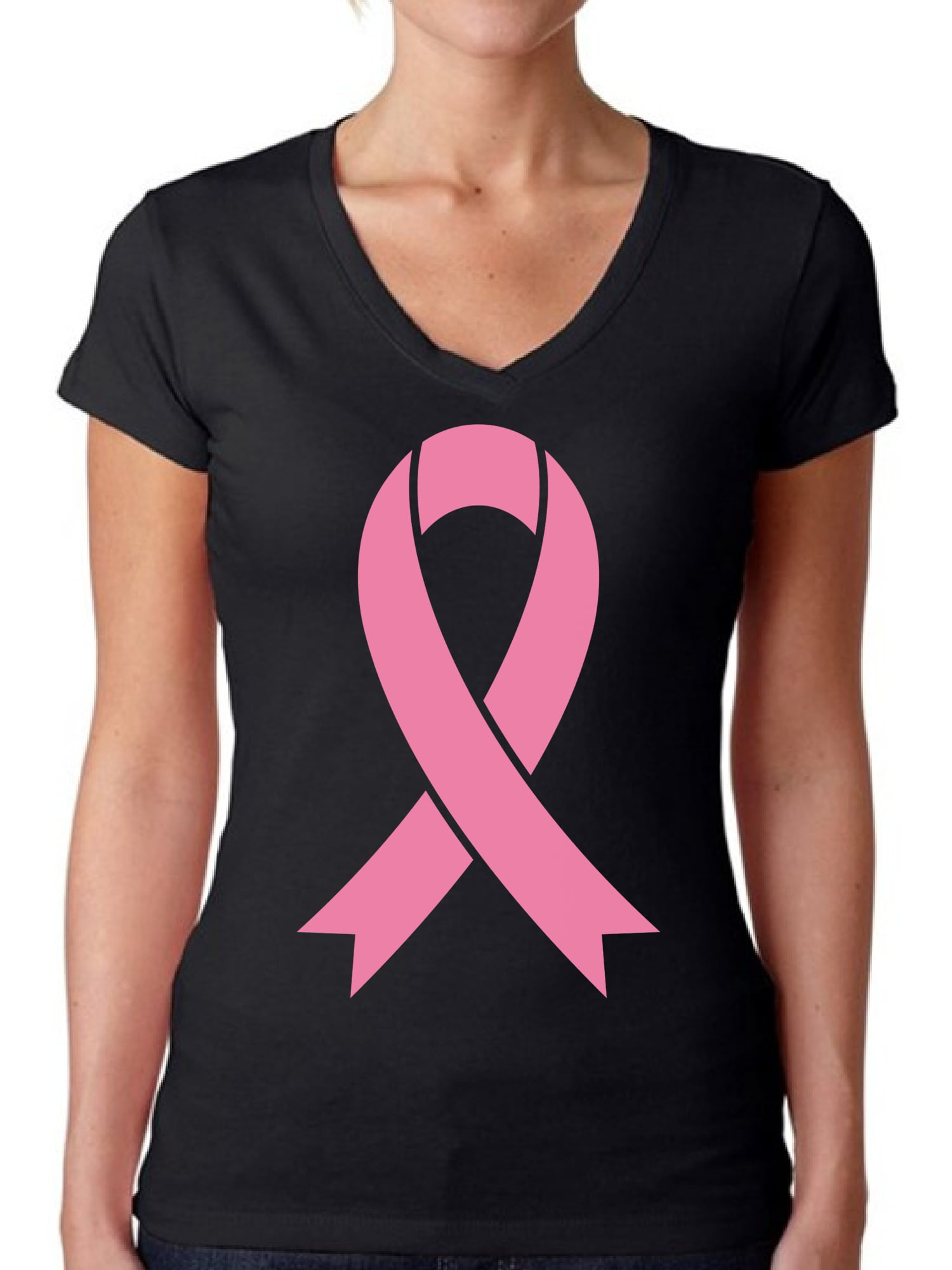Breast Cancer Awareness Shirt Hope Breast Cancer Ribbon Non-Glitter Short Sleeve Shirt