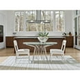 thumbnail image 3 of Maklaine Contemporary / Modern Gray Metal Round Dining Table with Glass Top, 3 of 5