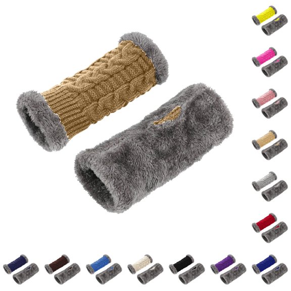 SUXIAN Winter Gloves Warm Windproof Elastic Texting Lined Thermal Outdoor Knitted Cozy Thermal Gloves Khaki_002 One Size