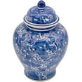thumbnail image 2 of Galt International Blue & White Floral Crane Chinoiserie Jar 12" w/Lid - Ginger Jar, Tea Storage, Decorative, Home Decor Jar, 2 of 13