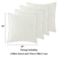 thumbnail image 6 of Throw Pillows for Couch Set of 4, Yamaziot 18" x 18" Decorative Pillow Accent Cushion for Sofa Bed Living Room, Solid Beige White Chenille, 6 of 9