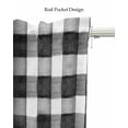 thumbnail image 5 of Valentine's Linen Curtain Valance for Bedroom/Bathroom/Kitchen/Office/Living/Dining Room Windows,Valentine Buffalo Plaid Black Gnomes Love Red Pocket Topper Drapes Decorative Cafe Drapery Panel 42x18, 5 of 6