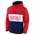 thumbnail image 2 of Men's Fanatics Red/Navy Washington Capitals Backhand Shooter Defender Anorak Raglan Hoodie Quarter-Zip Jacket, 2 of 3