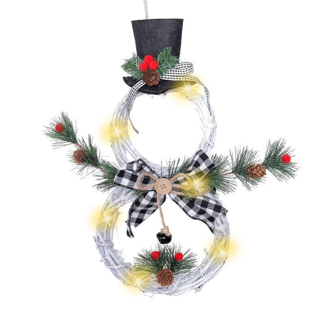 Guirnalda de Feliz Navidad con luces Led, decoración de Navidad, colgante de guirnalda para colgar en la puerta (negro + blanco) Sailing Electrónica