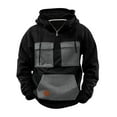 thumbnail image 1 of pstuiky tops de invierno para hombre Sudadera con capucha y cremallera para hombre, estilo patchwork, para entrenamiento, deportes al aire libre, con múltiples bolsillos, chaquetas de invierno, 1 of 4