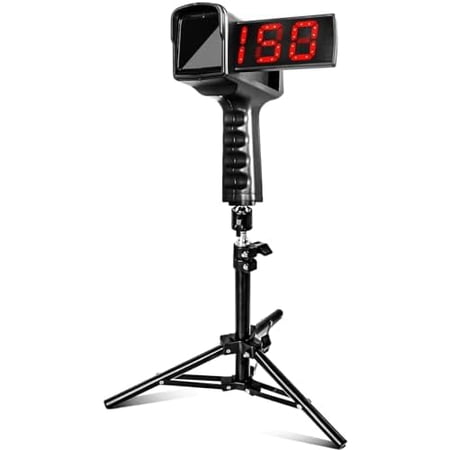 FITPLAY Baseball Radar Gun with Tripod, LEDLCD Large Display,Handheld Or Hand Free Speed Sensors Baseball Speed Training Equipment,Accurate Speed Radar Gun for Pitchers Or Hitters Measurement Speed
