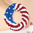 thumbnail image 7 of Qocolhg 12 inch 4th of July Wreath Independence Day Red White and Blue Pompom Rose Patriotic Wreaths with Stars American Flag Festival Garland Hanging Decoration for Memorial Day, Clearance, 7 of 7