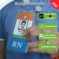 thumbnail image 3 of Bulk 20 Pack - BadgeBottom Vertical Badge Buddy & ID Holder Combo - Heavy Duty 2 in 1 Badge Bottom I’D Protector Nursing Accessories - USA Printed Double Sided Role Card Sleeve by Specialist ID (Blue), 3 of 7