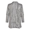 thumbnail image 4 of DYMADE Women Sequins Long Sleeve Glitter Blazer Suit Open Front Party Jacket, 4 of 4