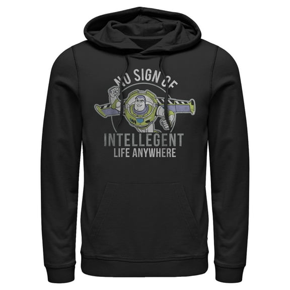 Men's Toy Story Buzz No Sign Of Intelligent Life Pull Over Hoodie Black 2X Large