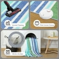 thumbnail image 3 of Wondo 5x8 Machine Washable Rug - Geometric Striped Low-Pile Carpet with Modern Boho Design, Blue for Living Room, Bedroom, Kitchen & Office, 3 of 8
