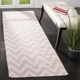 thumbnail image 3 of SAFAVIEH Dhurrie Bentley Chevron Zigzag Wool Area Rug, Pink/Ivory, 10' x 14', 3 of 10