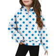 thumbnail image 2 of Bnwani Teen Girl Sweatshirt Zip Mock Neck Long Sleeve Half Zip Crop Fleece Sweatshirt Printed Pullover, 2 of 5