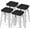 Black, variant on Anti-Slip Bar Stool Cushions Square Bar Stool Seat Cushions with Ties Set of 4 Small Square Chair Pads with Machine Washable Cover 12"X12"X2" (Coffee)