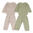thumbnail image 5 of KYAIGUO Baby Newborn Autumn Pullover Sweatshirt Outfits for Boy Girl,2PCS Winter Waffle Loungewear Pants Outfits Soft Tops+ Jogger Pants Pajama Set for 6M-3T, 5 of 8