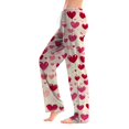 thumbnail image 2 of LHVUOA Valentines Day Lounge Pants for Women Elastic Waist Wide Leg Funny Graphic Pjs Drawstring Sleepwear Pink Heart Print Design, 2 of 5