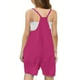 thumbnail image 5 of MKOSPLRT One Piece Jumpsuits for Girl 5-14 Years Solid Spaghetti Strap Romper Shorts Casual Baggy Wide Leg Jumpers Beach Vacation Rompers with Pocket, 5 of 8
