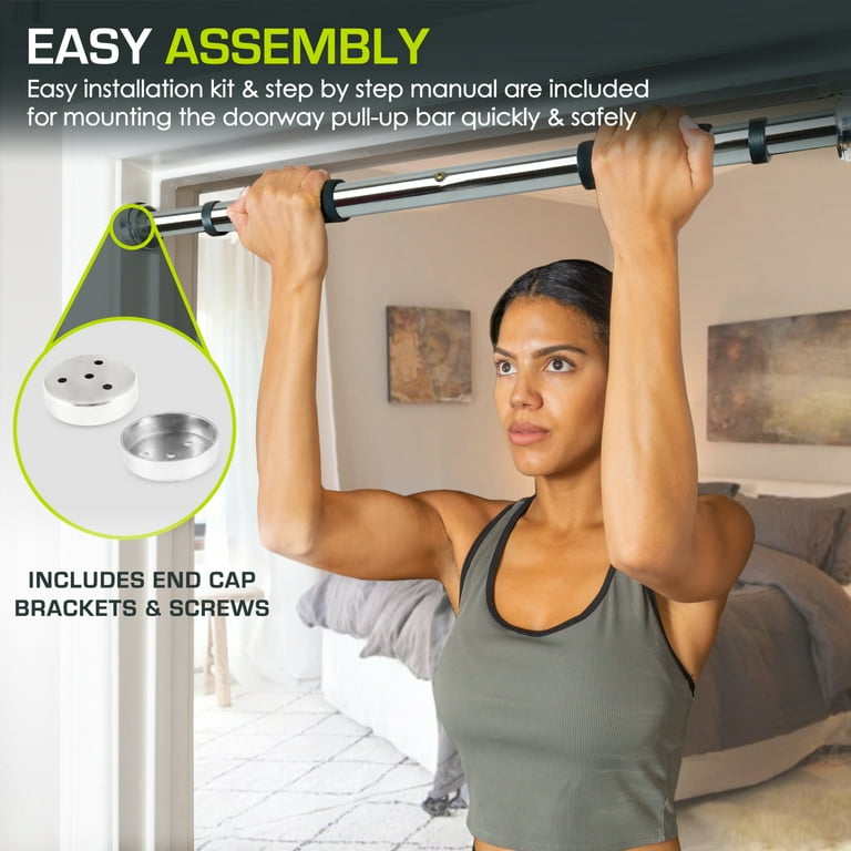 ProsourceFit Heavy Duty Doorway Mount Pull Up Chin Up Bar Adjustable with Foam Grips for Home Workouts