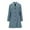 Blue, variant on Women's Retro Style Trench Coat, Solid Color Notched Lapel Button Front Coat, Business Casual A-Line Mid-Length Coat, Slim Fit Wool Blend Jacket for Women, Classic Fall and Spring Outerwear Black L
