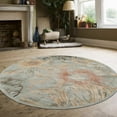 thumbnail image 2 of Radici Usa Garda Area Rug 3809 Transitional Blue Bulbs Faded 5' 3" x 5' 3" Round, 2 of 2