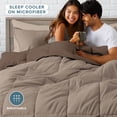 thumbnail image 6 of Bare Home 5-Piece Reversible Bed-in-a-Bag - Premium 1800 Collection - Queen, Cocoa/Taupe Comforter with Taupe Sheet Set, 6 of 10