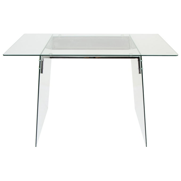Glacier Contemporary Desk in Clear and Chrome by LumiSource