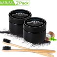 thumbnail image 1 of 2pcs Natural Activated Charcoal Teeth Whitener Powder With Bamboo Brush, 1 of 5