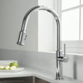 thumbnail image 2 of KRAUS Sellette™ Single Handle Pull Down Kitchen Faucet with Dual Function Sprayhead in Chrome Finish, 2 of 13