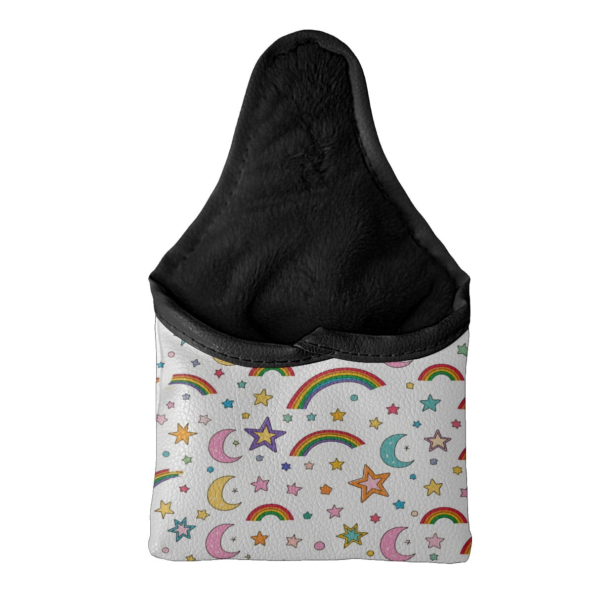 Golf Mallet Putter Cover Premium Leather Golf Putter Head Cover with Magnetic Closure, Golf Cover for Men and Women Rainbow Pattern