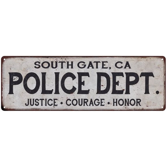 SOUTH GATE, CA POLICE DEPT. Home Decor Metal Sign Gift 6x18 206180012306