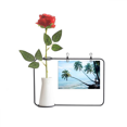 thumbnail image 1 of Ocean Beach Green Tree Picture Artificial Rose Flower Hanging Vases Decoration Bottle, 1 of 3