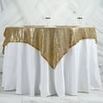 thumbnail image 2 of BalsaCircle 60" x 60" Gold Sequin Square Table Overlays Wedding Catering Tablecloth Linens, 2 of 8