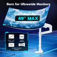 thumbnail image 4 of Ultrawide Monitor Arm for to Heavy Duty Curved Screen Holds Lbs Adjustable Gas Spring Monitor Arm Desk Mount with C Clamp Grommet Base / Vesa Mount, 4 of 9
