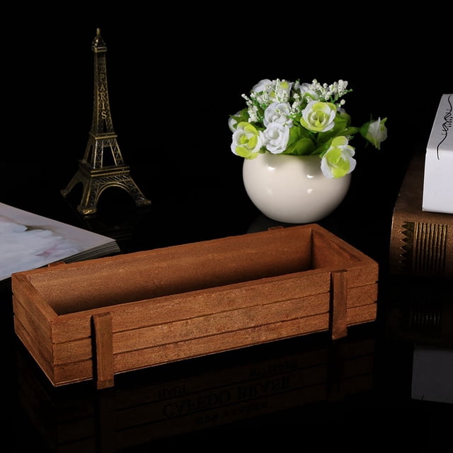 Macetero de madera para hierbas, para interior y exterior, con flores y hierbas, funcionamiento suave