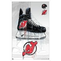NHL New Jersey Devils - Drip Skate 21 Wall Poster, 22.375" x 34", Framed