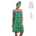 thumbnail image 2 of Colevkie 2 Pcs Women's Bath SKirt &Shower Cap Set,Quick Drying Absorbent Portable,for Bathroom Spa Travel Sauna,Prined Leaf Pattern, 2 of 7
