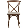 thumbnail image 3 of BizChair 2 Pk. Stackable Pecan Wood Cross Back Chair with Cushion, 3 of 7