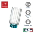 thumbnail image 3 of Bormioli Rocco Florian 14.5 oz. Highball Cocktail Beverage Drinking Glasses, Lucent Blue, Set of 4, 3 of 7