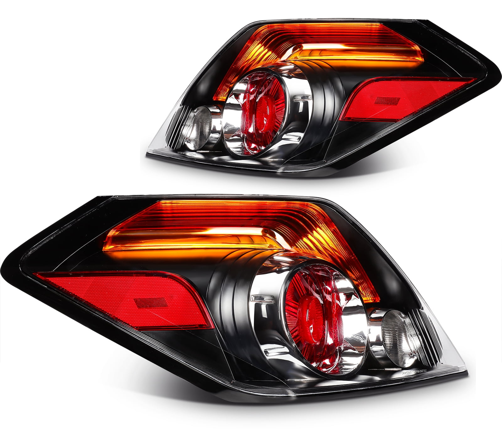 ECCPP Taillight Assembly Fit 2007-2012 for Nissan Altima Sedan Black Housing Red Pair Tail lights 26555-ZN50A
