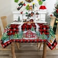thumbnail image 6 of Christmas Tablecloth 60x84 Inches for Rectangle Tables - Red Buffalo Plaid Christmas Decor for Table - Water Resistant Xmas Table Cloth, Party Decorations for Kitchen, Home, 6 of 8