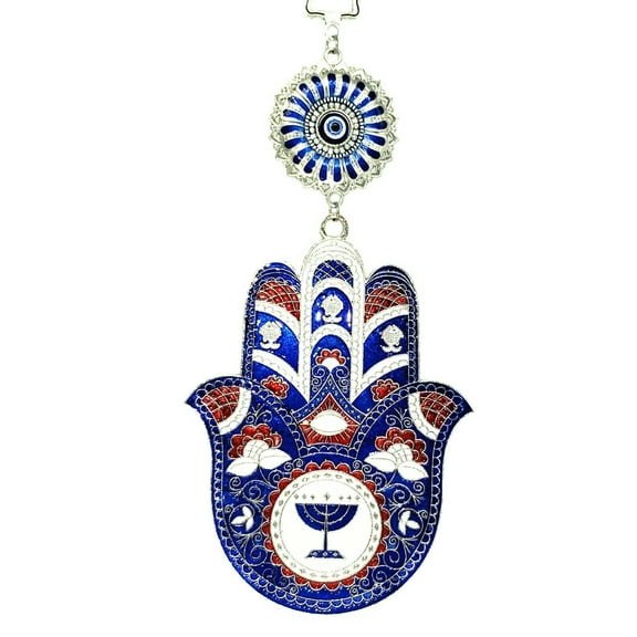 Large Turkish Blue Evil Eye Hamsa Hand Wall Decor Hanging Ornament Blessing Protection Gift