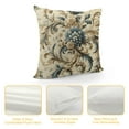 thumbnail image 4 of Leisuo Vintage Pillow Cushion Cover, Oriental Scroll with Swirling Leaves with Eastern Design Inspirations, Decorative Square Accent Pillow Case, Blue Beige Tan, 4 of 5