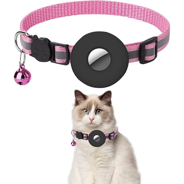 Collar reflectante para gatos, collar ajustable para gatitos con cierre de seguridad y cascabel, collar de rastreo GPS para gatos JFHHH pequeña