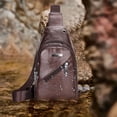 thumbnail image 3 of Fmxomd Men's Soft Leather Chest Bag - Stylish One-Shoulder Bag - Waterproofing Casual Business Crossbody Sling Bag, 3 of 8