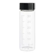 28Pieces Small Glass Vials with Scale Black Screwcap Mini Empty Liquid Sampling Sample Glass Bottles (30ml Clear)