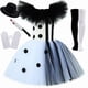 thumbnail image 3 of Disfraz de payaso asesino para niñas, disfraz de Halloween, disfraz de Joker aterrador en blanco y negro, vestido con tutú para niños, ropa elegante para fiesta de carnaval, 3 of 5