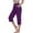 Purple, variant on AherBiu Kid Girls Clothes Capri Yoga Pants Elastic High Waisted Straight Leg Stretch Capris with Pockets